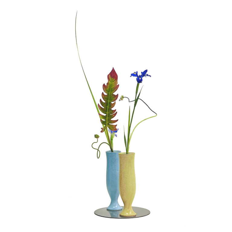 SHOKA SHIMPUTAI - Iris ochroleuca, Philodendron xanadu, Allium